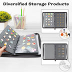 Enamel Pin Display Book Pin Collection Binder Holder Trading Book with 8-Page Display Boards A5 Brooch Pin Storage Organizer Binder Album for Travel Collectors (Dark Grey)