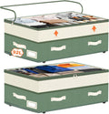 Dolicer 2 Pack Under Bed Storage with Wheels, 6in-10in Height Adjustable Underbed Storage Containers, 92L XXXL Under Bed Drawers Rolling Bin with Clear Lids for Dorm Shoes Clothes Organizers(Green)