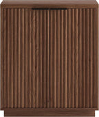 Henn&Hart 28" Wide Rectangular Accent Cabinet in Satin Walnut, for Home, Living Room, Bedroom, Entertainment Room, Office