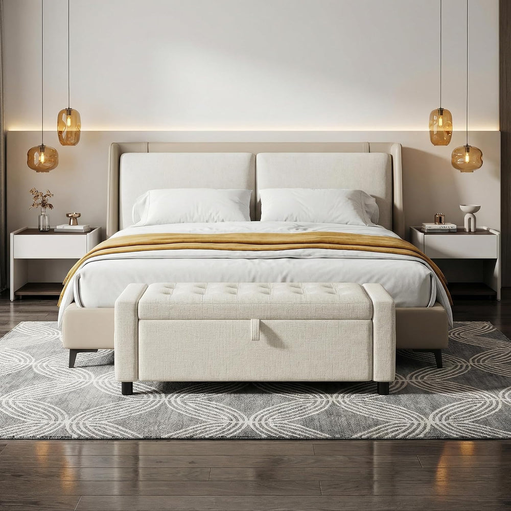 Amada 46" Storage Ottoman Bench with Safety Hinge, Hidden Compartment &a...