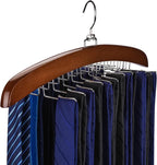 Tie Rack Tie Hanger 24 Hooks Wooden, Tank Top Hanger,Belt Organizer for Closet,with Upgraded 360°Rotating, Belts Scarves Accessories for Bras,Tank Tops,Camisoles…