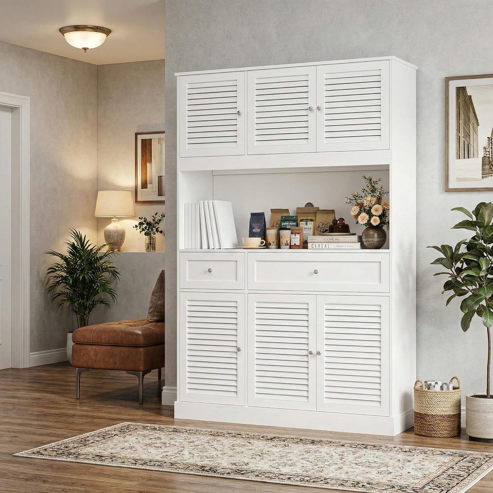 HIFIT 71" Tall Kitchen Pantry Cabinet with Spacious Countertop, 47.2&quo...