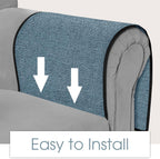 Joywell Remote Holder for Couch Non Slip Sofa Armrest Organizer Armchair Caddy with 6 Pocket Storage for Magazine, Tablet, Phone, iPad, Grey-Blue
