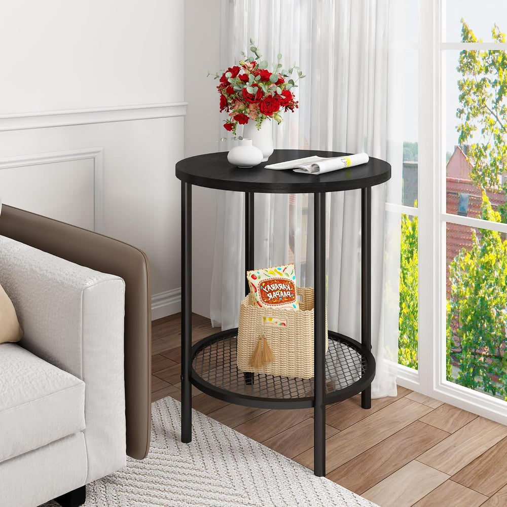 DKLGG 3-Piece Coffee Table and End Table Sets for Living Room, Round Coffee T...