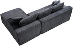 Grey Oversized Sectional Boneless Couch for Living Room. Right Face Chaise | L shaped modular sofa, Cloud soft cushion with foam, Breathable pet-friendly, Side storage pocket, No assembly required.