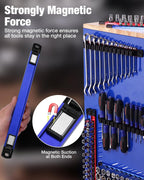 WORKPRO 8-Piece Magnetic Socket Organizer and Magnetic Screwdriver Organizer Set, 6-Piece 1/4", 3/8" & 1/2" Drive Metric & SAE Socket Rail, 2-Piece Screwdriver and Wrench Holder(Sockets not Included)