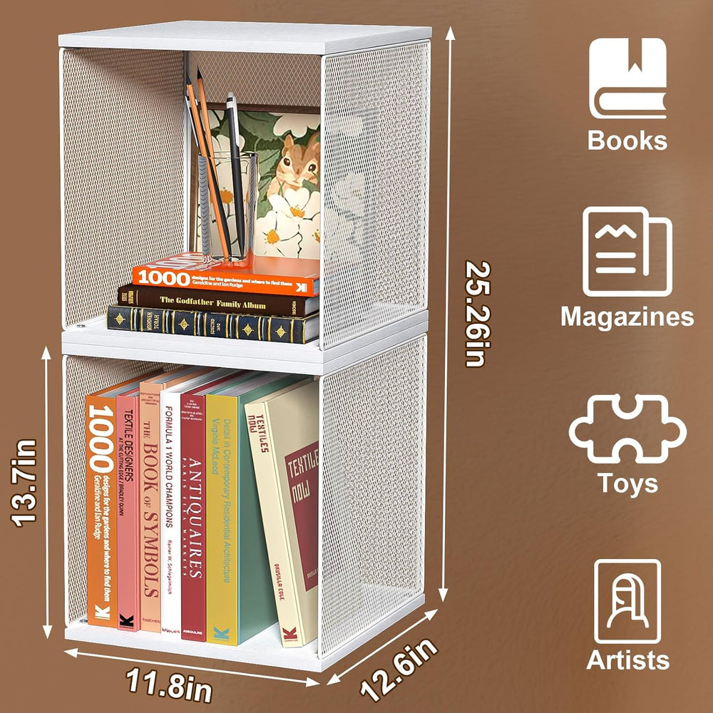 Dmevkic 2 Cube Organizer Bookshelves DIY Variable Stackable Cube Storage Orga...