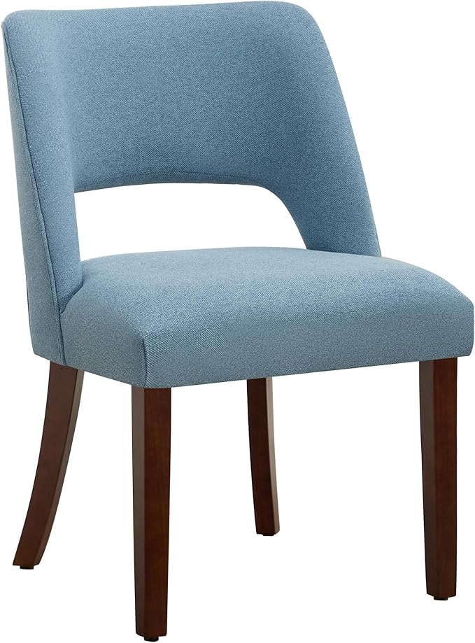 Dining Chair Set of 1,Modern Dining Room Chairs with Thick Cushions,Upholstered Linen Fabric Kitchen Chairs for Kitchen Dining Room LIGHTBLUE