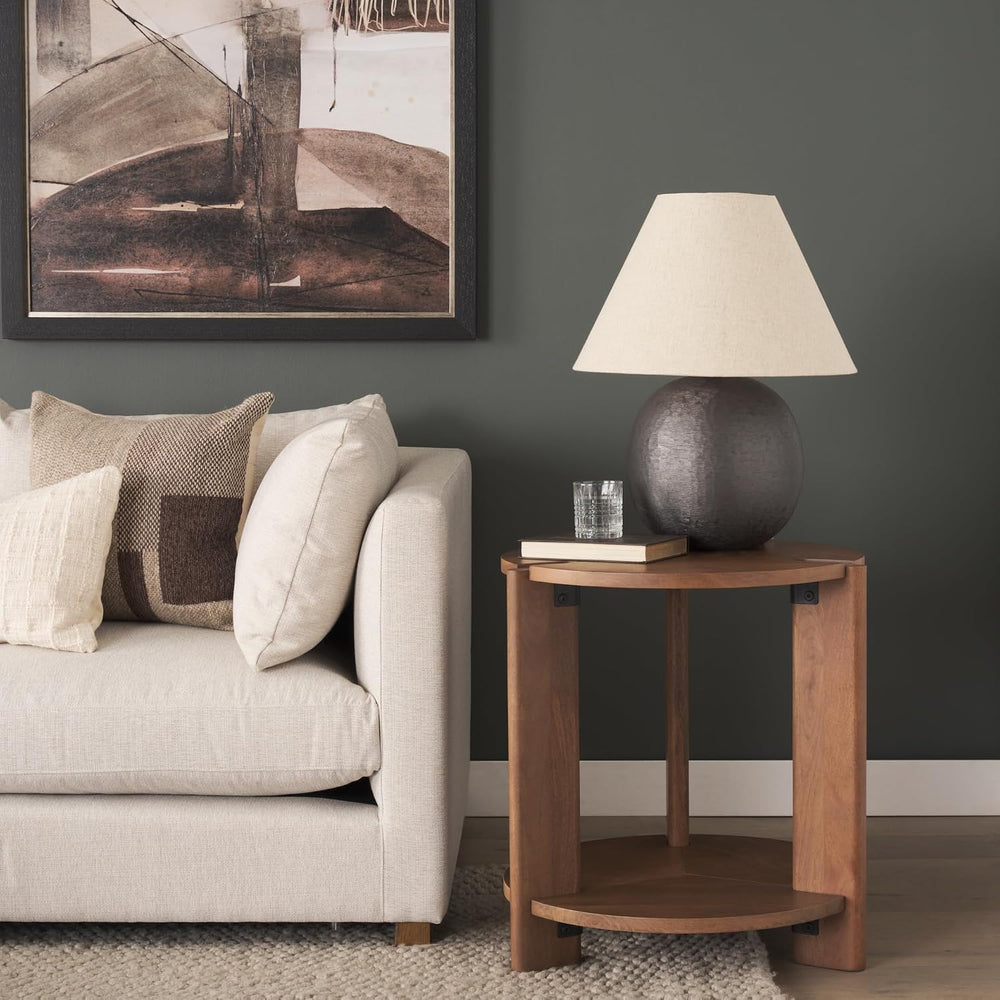 Mercana Hisako Mid Brown Open Round Accent Table
