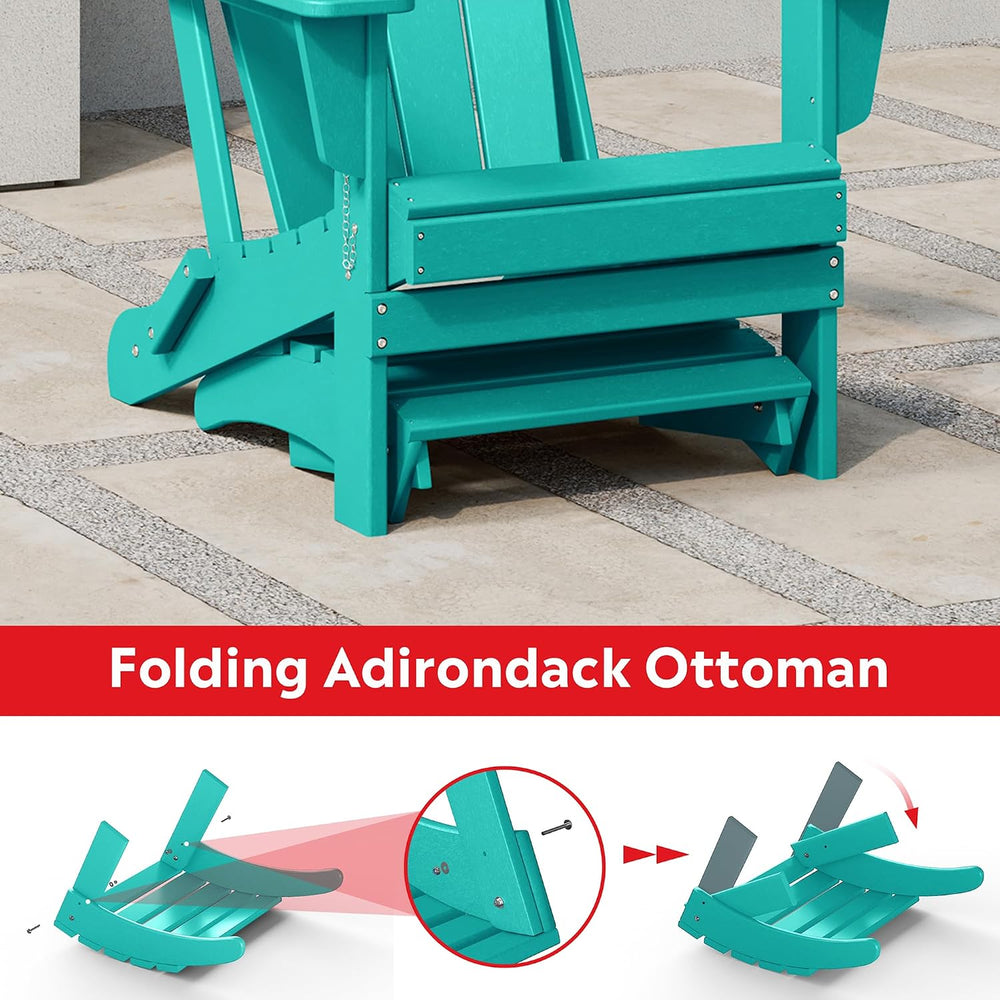 Costaelm Adirondack Chair Footrest Foldable Ottoman, Folding Ottoman Outdoor ...