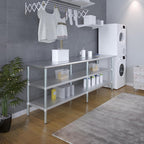 AmGood Stainless Steel Work Table with 2 Shelves | NSF | Metal Utility Table (96" Long x 24" Deep)