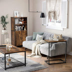 VASAGLE C Shape End Table, Small Coffee Table for Couch Or Sofa, Industrial Side Table in Living Room, Bedroom, 13.8 x 21.7 x 26 Inches, Rustic Brown and Black ULNT52BX