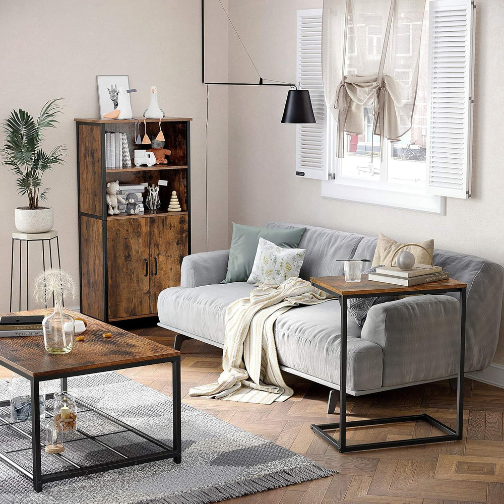 VASAGLE Set of 2 C Shape End Tables, Small Coffee Tables for Couch Or Sofa, I...