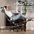 ELABEST X100 Ergonomic Office Chair with Footrest, Big and Tall Home Desk Chair with 5D Flip-Up Arms, Adjustable 3D Lumbar Support,High Back Rolling Computer Chair, Swivel Mesh Chairs (Forest Ranger)