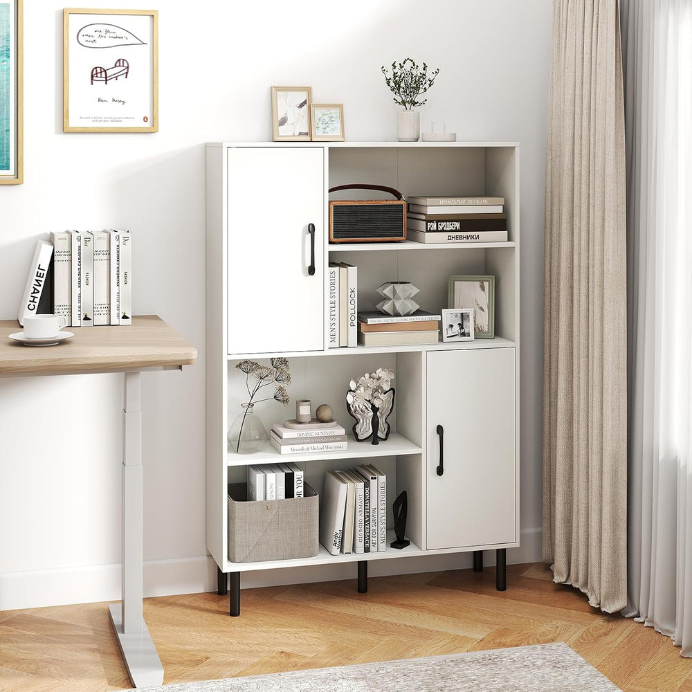 Giantex 47-Inches Storage Cabinet with Doors, Open Shelves, Anti-Tipping Devi...