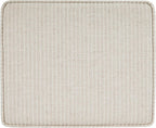 HomePop Home Decor | Upholstered Modern Rectangular Storage Ottoman | Hinged Lid Ottoman with Storage for Living Room & Bedroom, White Woven Stripe
