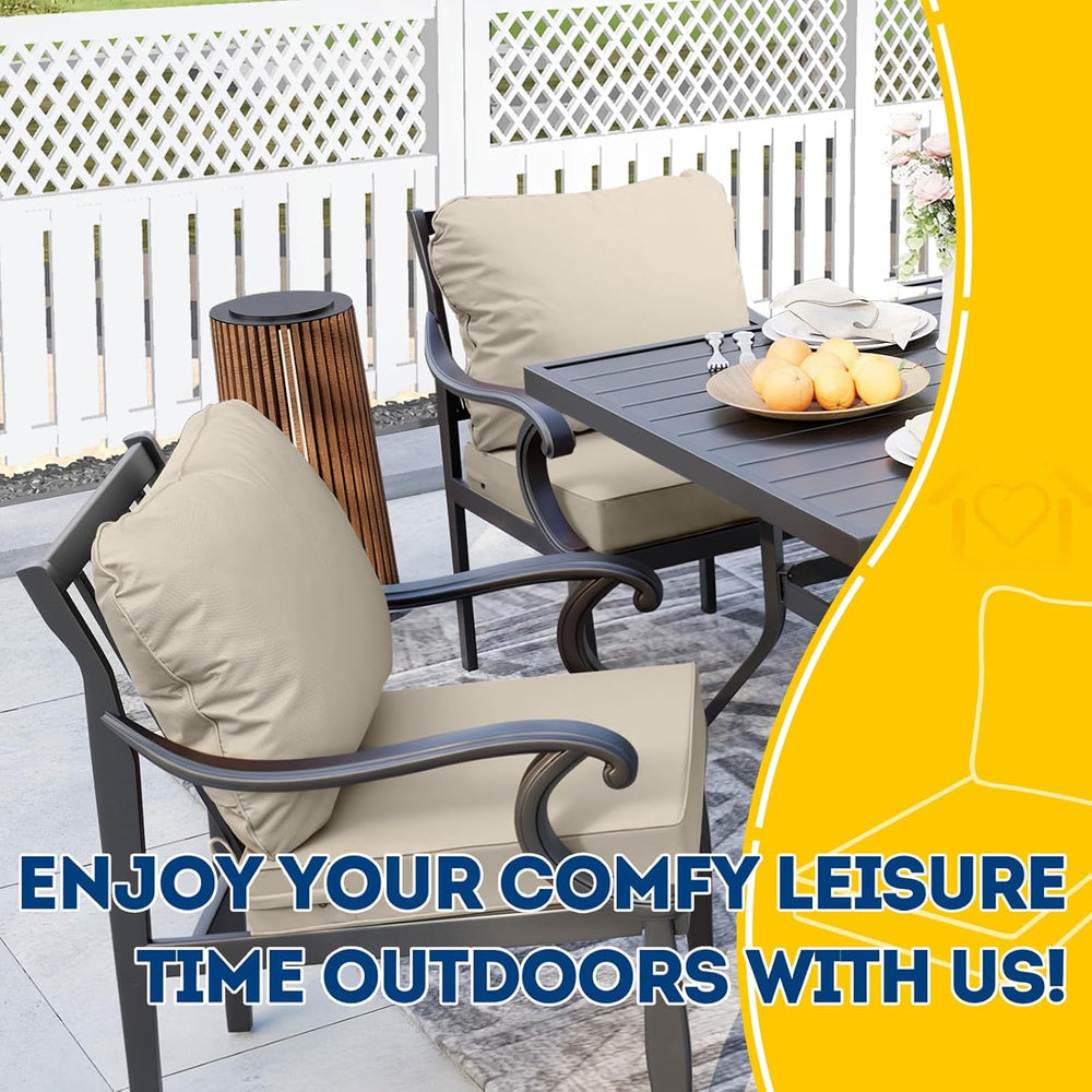 AAAAAcessories Outdoor Chair Cushions, 22 x 22 x 3 + 17 in, 4 Pack