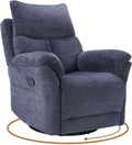 ANJ Swivel Glider Recliner, Manual Nursery Rocking Chair, Blue | Upholstered glider chair with 360° swivel, padded cushion, ideal for nursery, bedroom and living room breastfeeding & reading