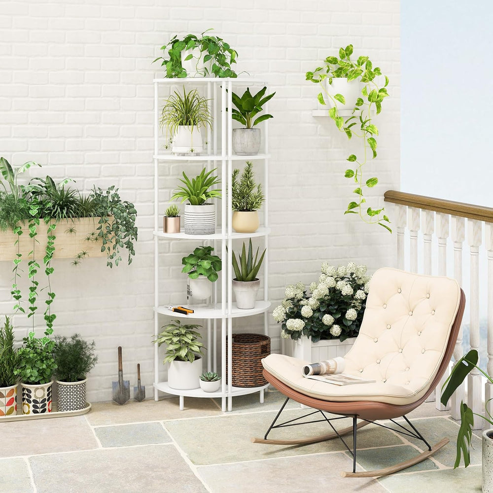 Yoobure Corner Shelf Stand, 5-Tier Bookshelf, 65" Tall Shelves for Bedro...