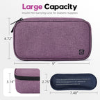 ALLCAMP Insulin Cooler Travel Case for Diabetic Organize Medication with 4 Ice Packs Purple(9X 4.72x 3.14 inches)