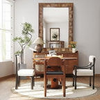 22x30 Inch Farmhouse Rectangular Wall Mirror, Rustic Wooden Frame Decorative Mirror for Bathroom Vanity, Bedroom, Living Room & Entryway – Vertical or Horizontal Hanging