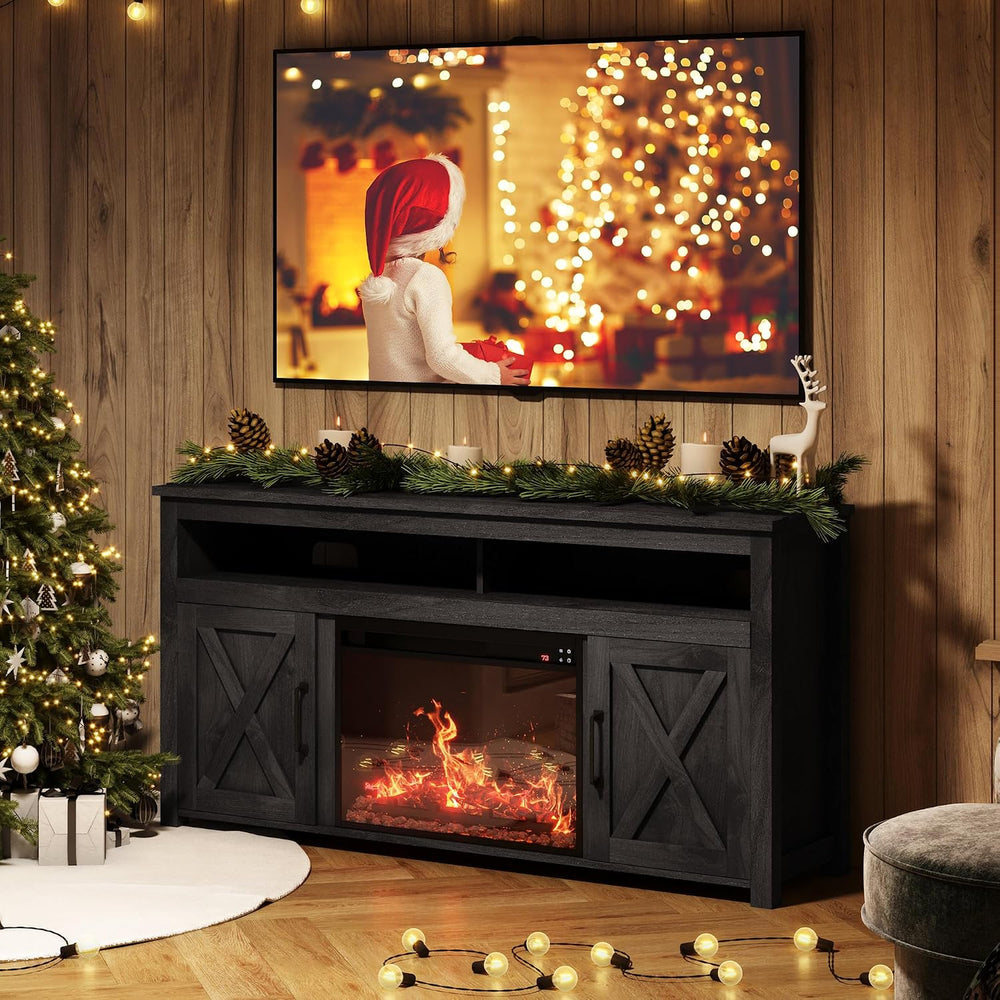 BELLEZE 58" Farmhouse Fireplace TV Stand for TVs up to 65", 23&quot...