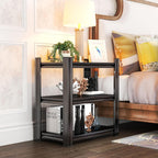 32'' Storage Shelves, 3Tier Garage Metal Shelving Unit, Adjustable, Double-Layer Column with Reinforced Ribs, Heavy-Duty, Capable of Bearing 1800 lbs, Suitable for Garage, Warehouse, Kitchen Storage