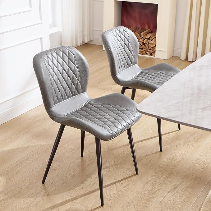 Dining Chairs Set of 2, Comfy Modern Dining Chairs with Thick Cushions, Uphol...