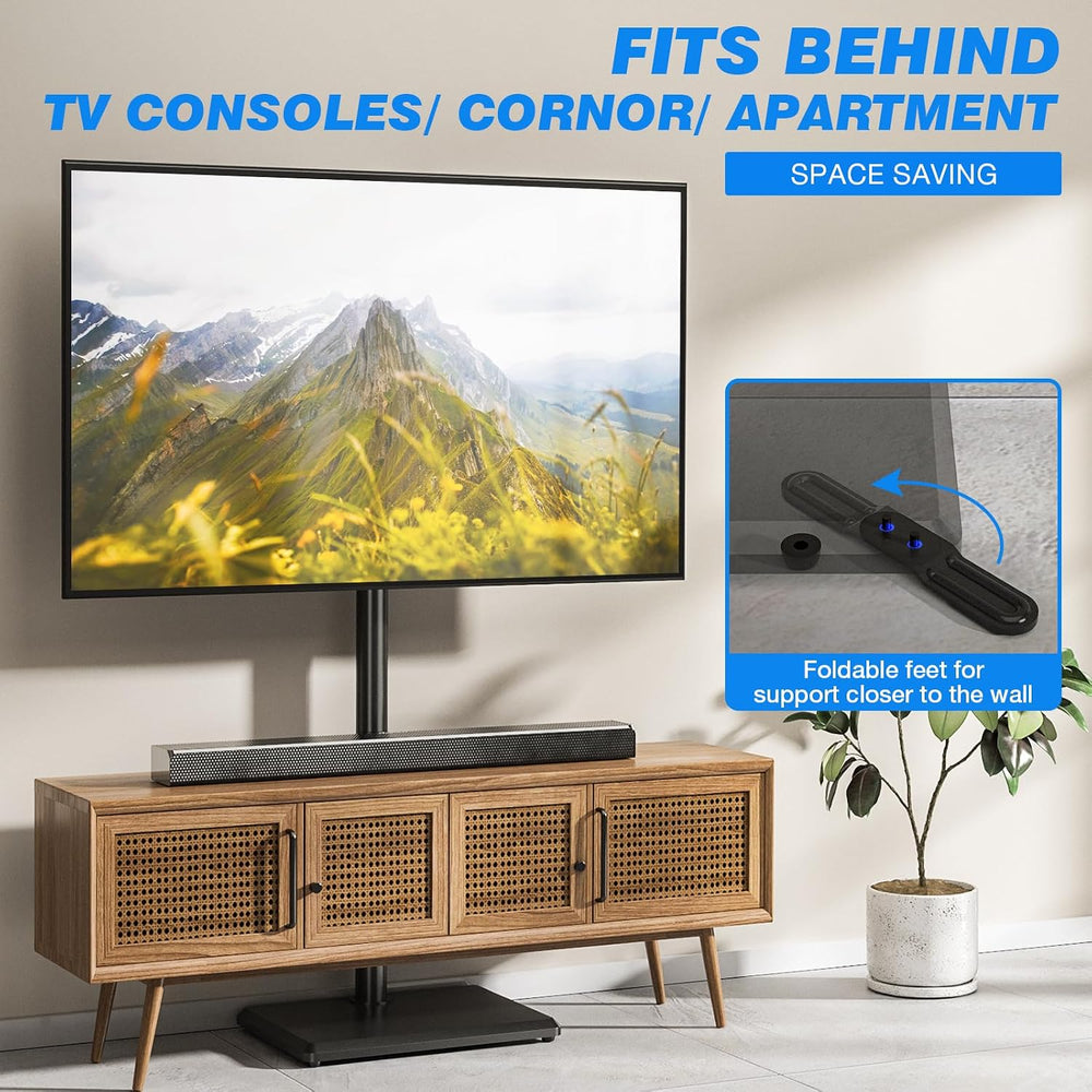 Rfiver Swivel Floor TV Stand for 32-65 Inch Flat Screen TVs | Height Adjustab...