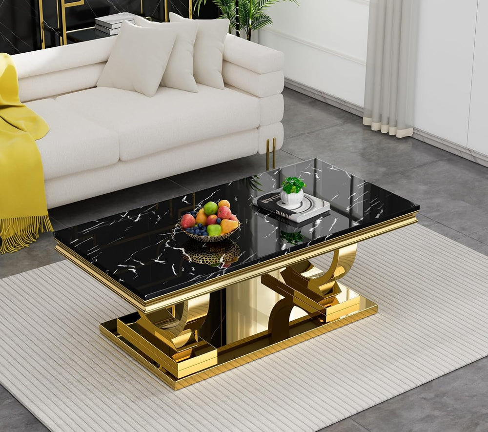 3-Piece Living Room Table Set, Modern Coffee Table with 2 End Tables Set for ...