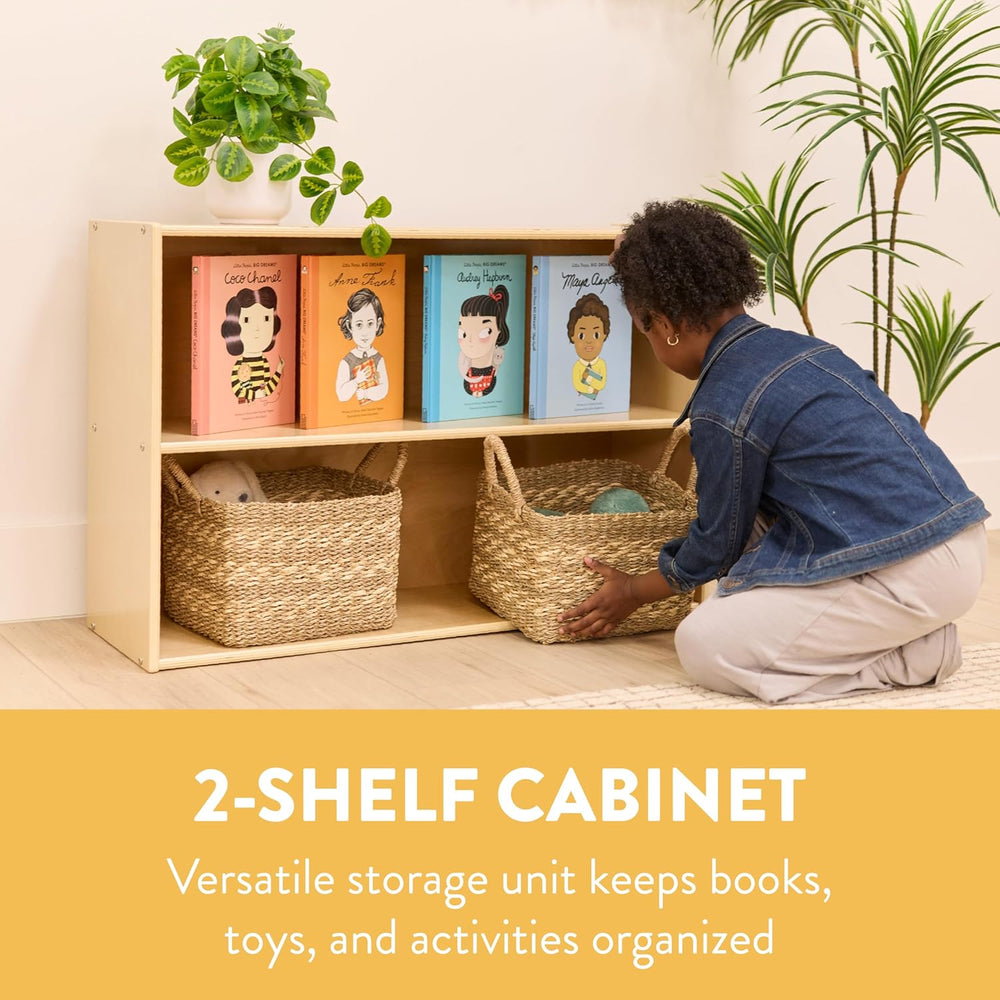 Back2School Express Sleekline 2-Shelf Storage Cabinet, 24in H, Natural | Dura...