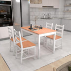 HOMCOM Dining Table Set for 4, 5 Piece Modern Kitchen Table and Chairs, Wood Dining Room Set for Small Spaces, Breakfast Nook, White