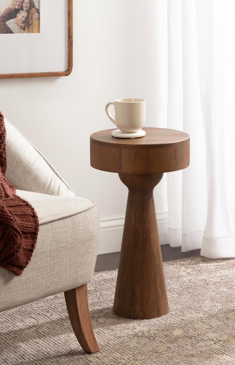 Kate and Laurel Solbrett Transitional Sophisticated Round Side Table, 12 x 12...