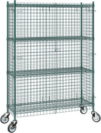 18"x48"x70" Metal Wire Green Security Heavy Duty Commercial NSF Certified Storage Unit | Mobile Wire Security Cage Kit
