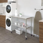 AmGood 48" Long x 24" Deep Stainless Steel Table with Casters