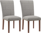 Stylish Dining Chairs Set of 2, Upholstered Parsons Dining Room Chair with Nailhead Trim, Kitchen Room Chair with Thick Cushions and Wood Legs, Nailhead Trim, SKY2383