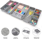 Welaxy Desk Drawer organizers tray Felt storage bins aesthetics room décor for home office dorm closet decluttering minimalist lifestyle (Gray)