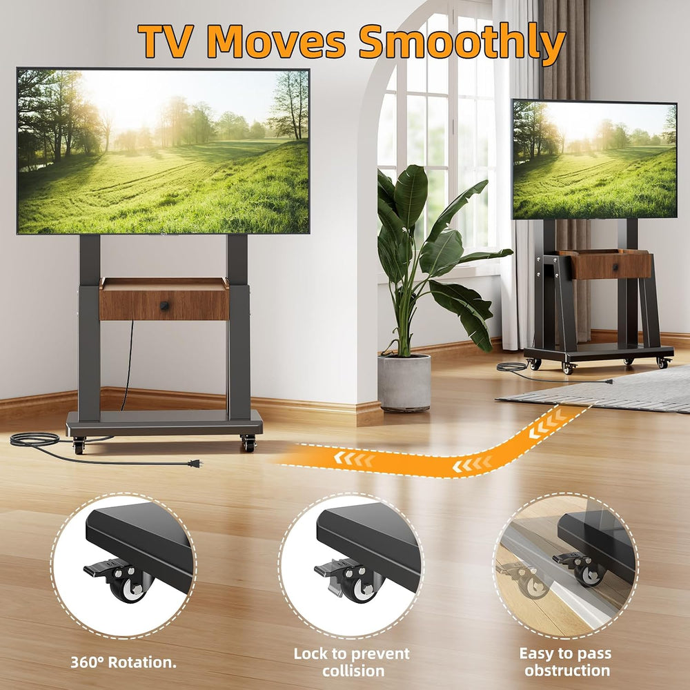 Mobile TV Stand on Wheels for 32-75 Inch TVs