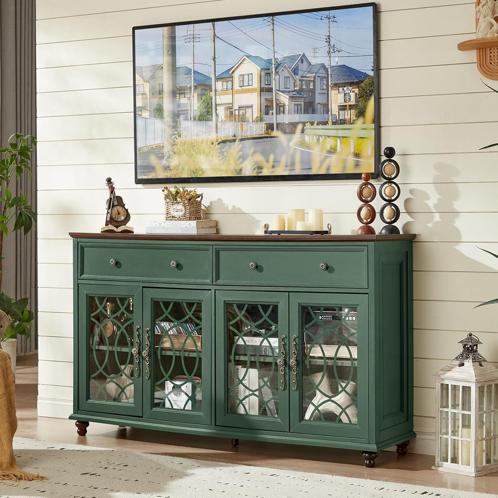 Joaxswe Farmhouse Sideboard Buffet Cabinet with Storage,Adjustable Shelves Co...