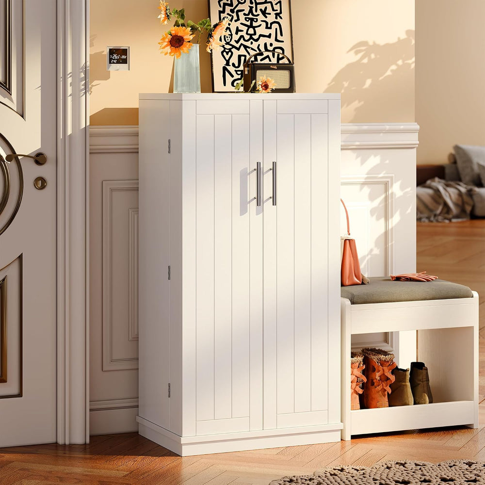 SUNLEI 47" Kitchen Pantry Storage Cabinet, Modern Freestanding Pantry St...