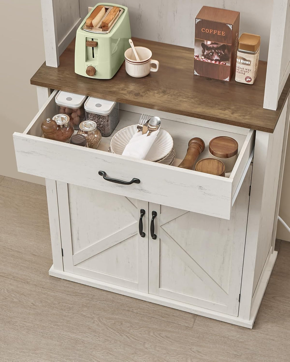 VASAGLE LIRY Collection - 71-Inch Tall Kitchen Pantry Cabinet with Lights and...