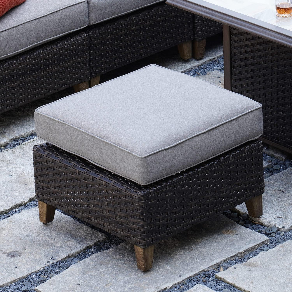 Grand patio Outdoor Patio Ottoman Footstool Rest with Premium Fabric Soft Rem...
