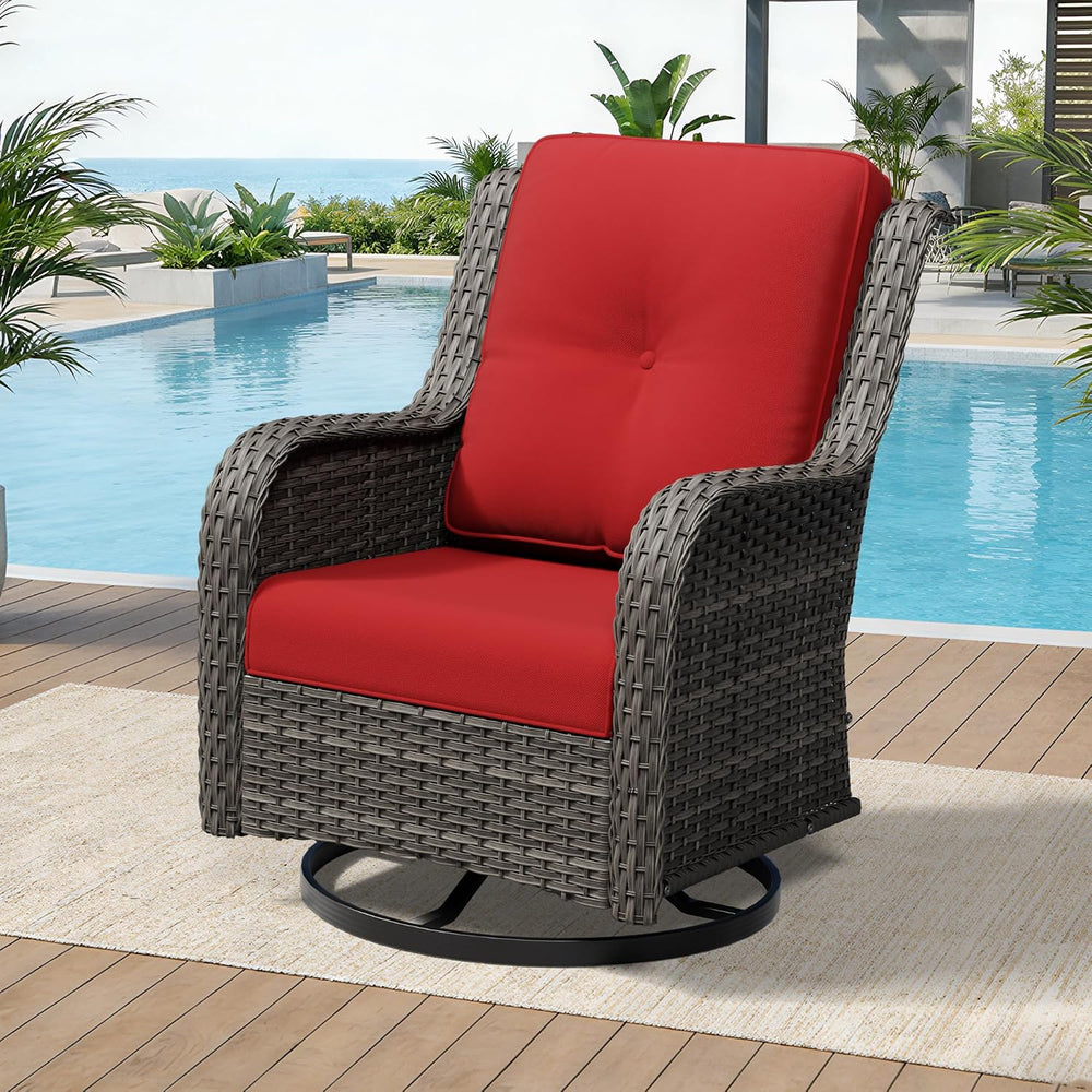 Outdoor Swivel Rocker Patio Chair - Outdoor Wicker Patio Furniture with Thick...