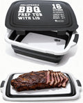 KITCHEN PERFECTION Collapsible XL Smoker & BBQ Prep Tub with Locking Lid & Cutting Board - Grill Caddy Container for Meat Marinating & Brine Perfect For Brisket, Turkey & Ribs - Best Gift For Men