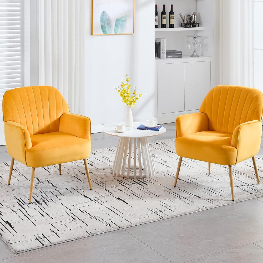 Velvet Accent Chair, Mid Century Modern Accent Chairs for Living Room, Comfy ...
