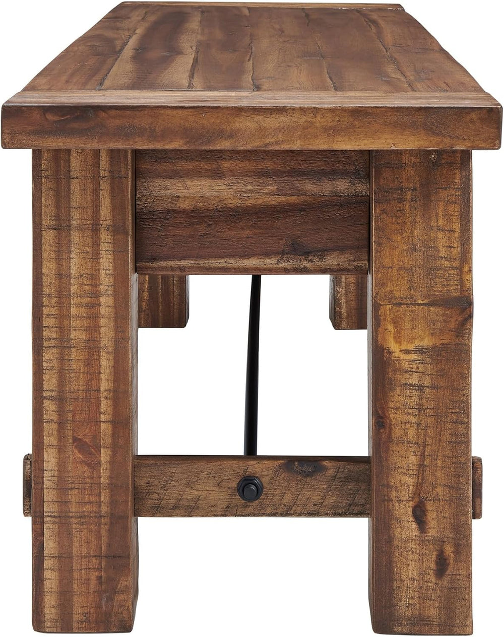 Alaterre Durango Rustic Industrial Solid Wood Entryway Bench, Natural, 60” | ...