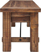 Durango Rustic Farmhouse Style 60-Inch Wood Bench - Industrial Modern Accent Furniture with Solid Wood Seat for Entryway, Dining Room, Hallway, Foyer, or Kitchen by Alaterre Furniture