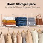 Wire Shelf Dividers for Closet: Tall 8 Pack 12-Inch Deep Adjustable Organizer for Shelves,Metal Rack Separator for Clothes, Purses & Bags，No Tool