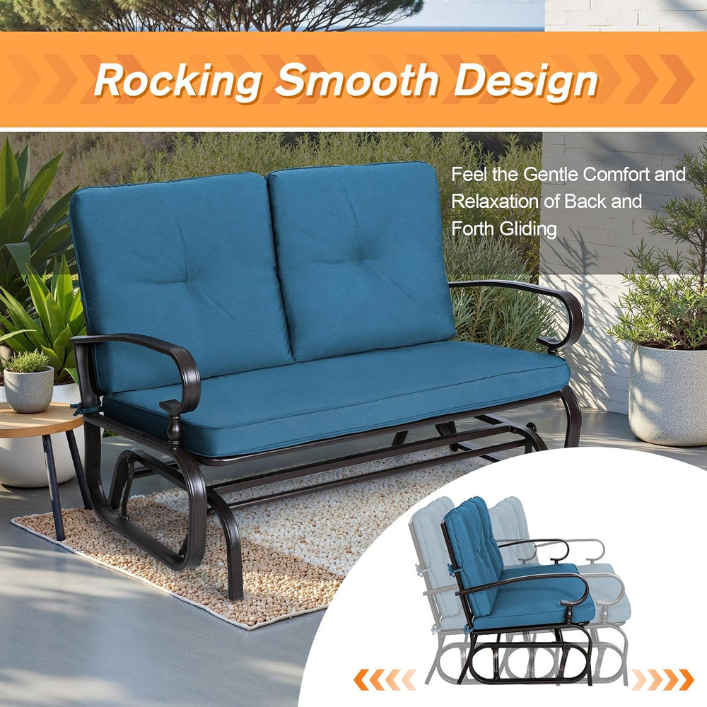 Incbruce Outdoor Swing Glider Rocking Chair Patio Bench for 2 Person, Garden ...