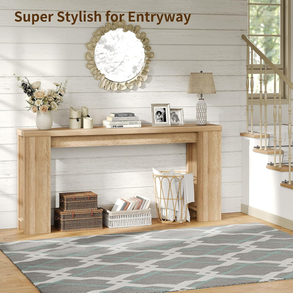 FUSOU 70.9'' Long Console Table, Sofa Table Behind The Couch, Farmhou...
